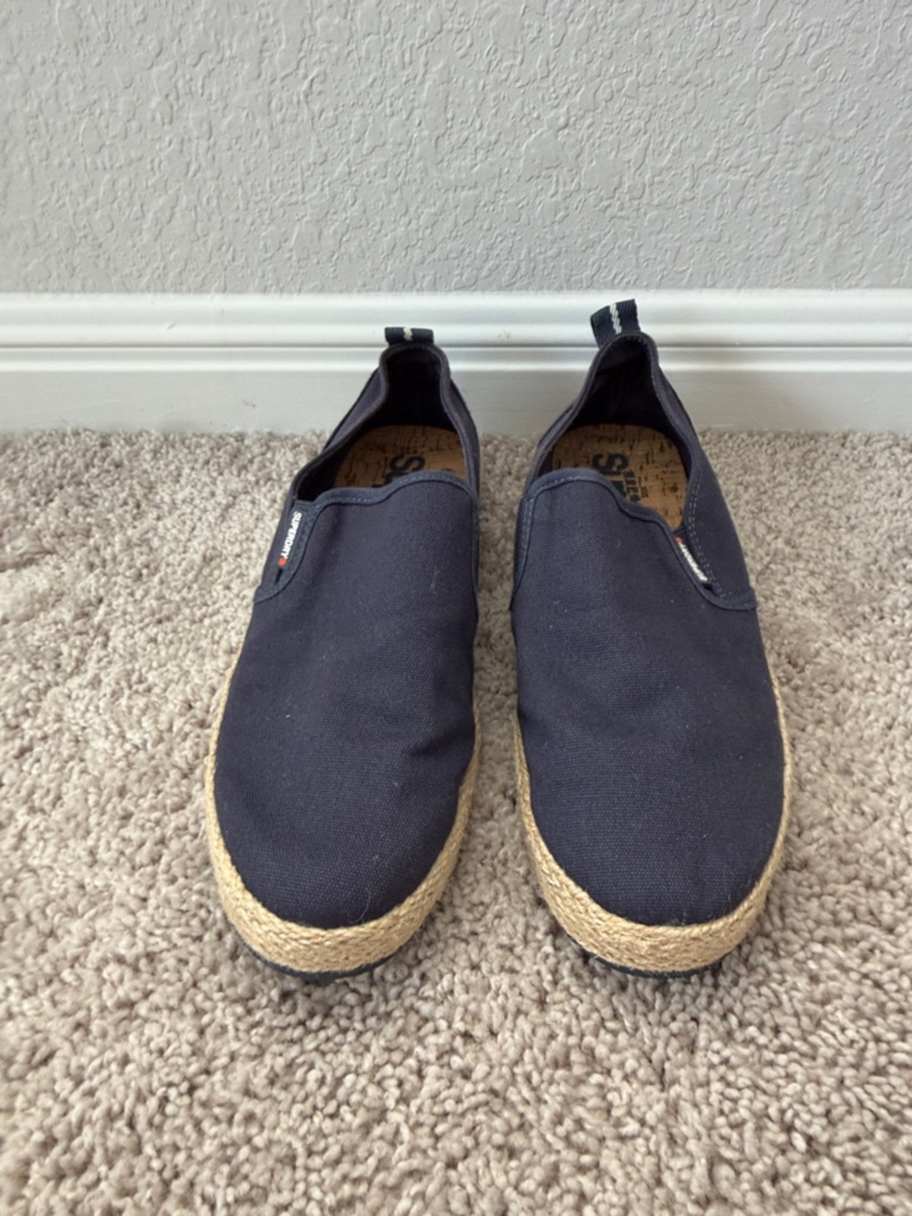 Sperry Men's Navy Canvas Slip-On Espadrille Loafers
